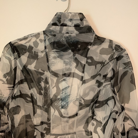 Amazing designer Samuel Dong sheer jacket with bell sleeves. Size XS. NWOT. - Picture 5 of 12